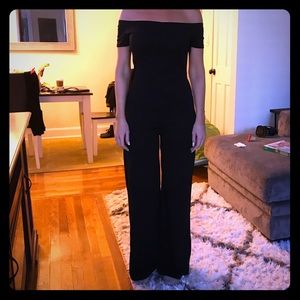 Black off shoulder romper